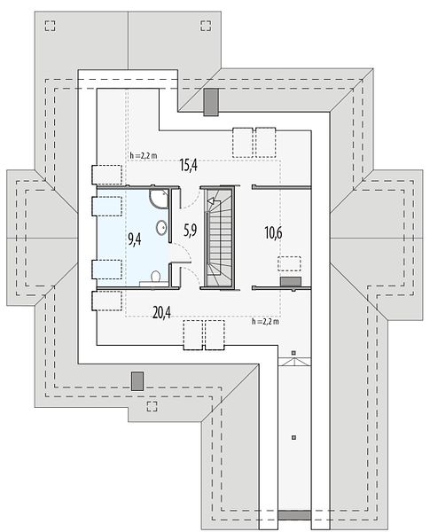 План 2 этажа дома BEA-3982-52 План 2 этажа дома BEA-3982-52